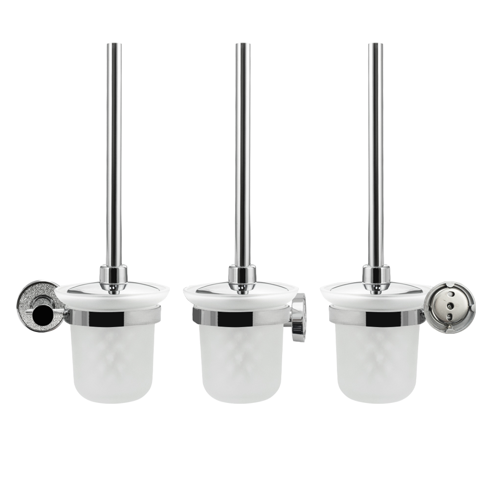 GFmark - Ёрш для унитаза стеклянный, с креплением к стене, крепление с АЛМАЗНОЙ КРОШКОЙ, код: 4805  - Вид №4