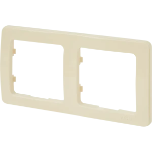 Рамка для розеток и выключателей Hegel Мастер 2 поста цвет слоновая кость
