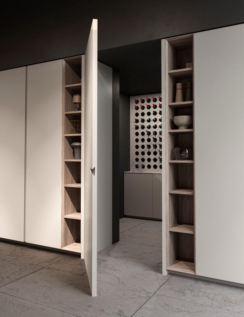 Aster Cucine Линейная кухня из лакированного дерева со встроенными ручками Atelier sun-id-1463375 - Вид №4