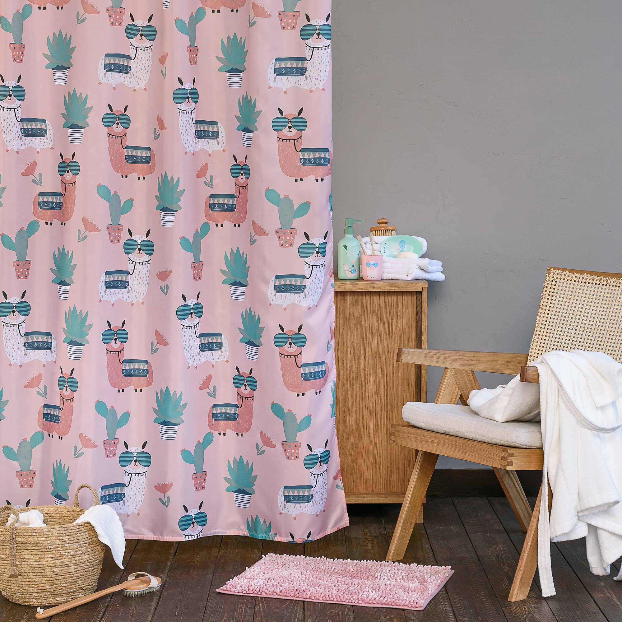 88109924 Коврик для ванной комнаты 40x60 см цвет розовый Lama Santreyd - Вид №5