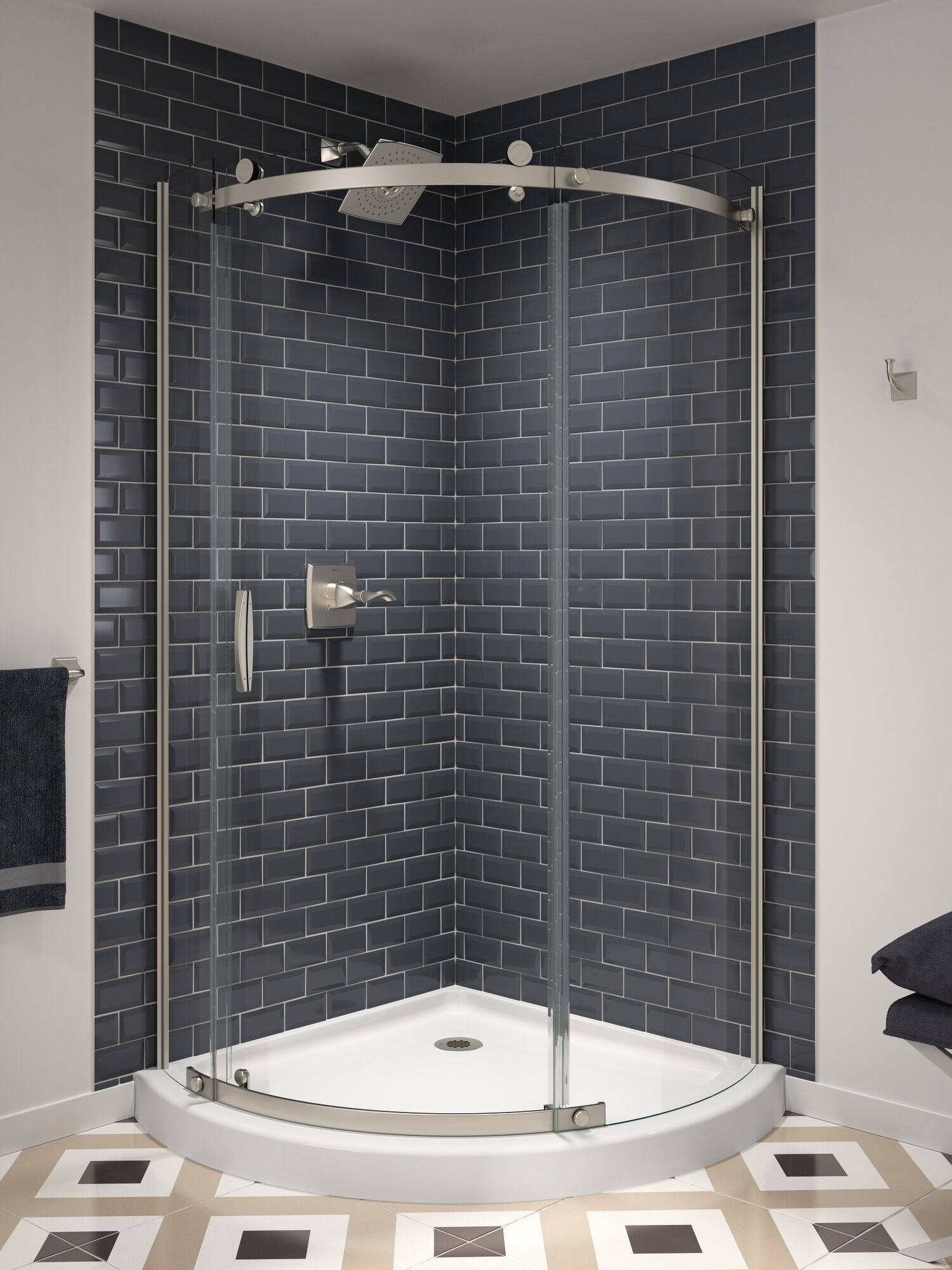 Круглый угловой душевой уголок Delta Faucet B911917-3838-SS - Вид №5