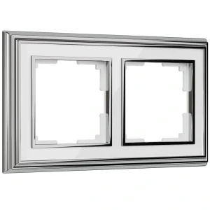 Рамка для розеток и выключателей Werkel Palacio 2 поста цвет белый хром