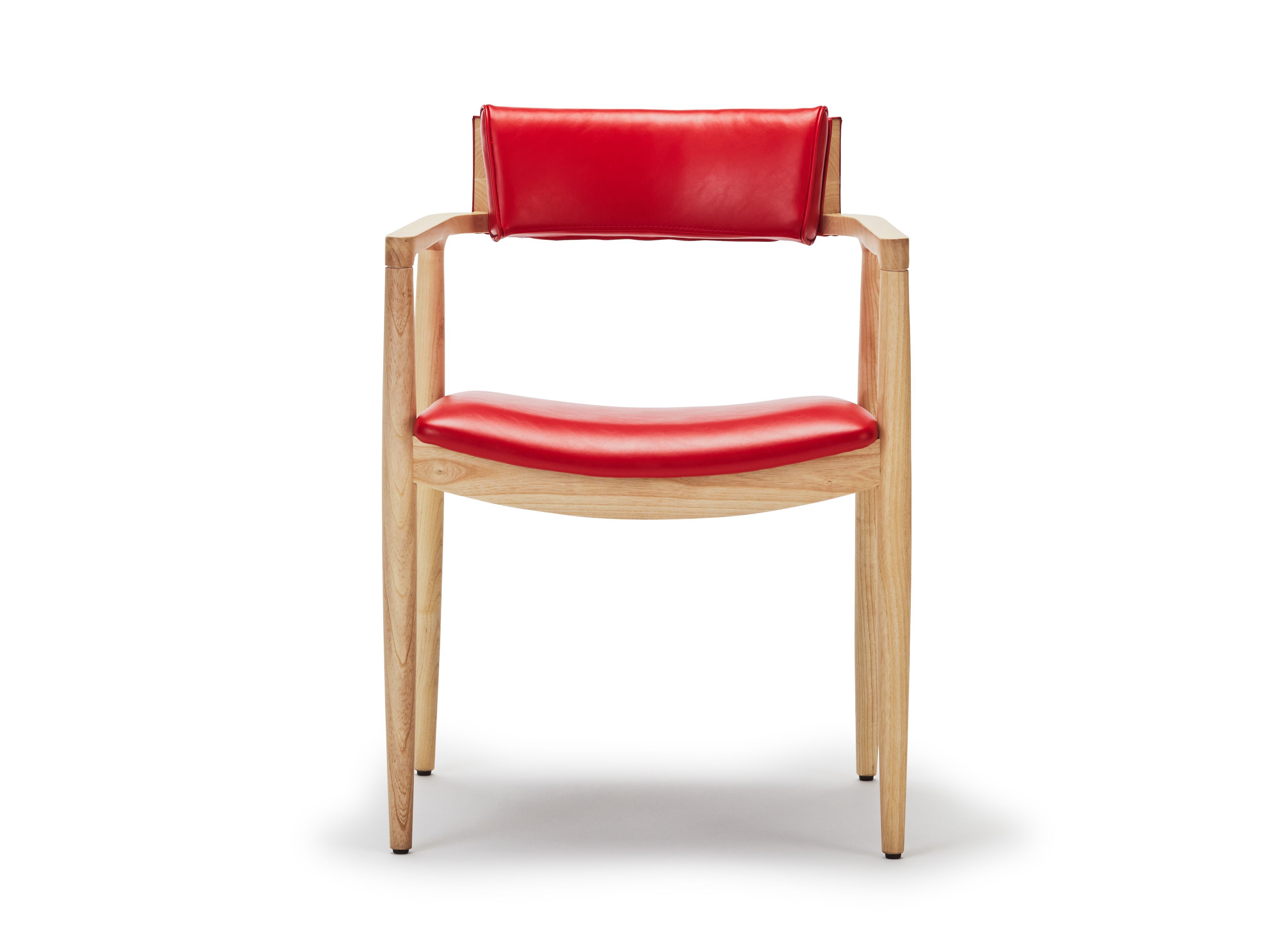 Стул из кожи и ясеня с подлокотниками Papell Design гостиница ARCH-00087300 - Вид №6