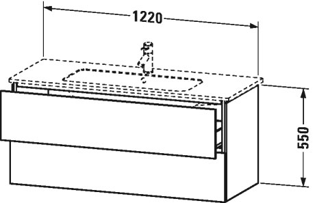 LC624301313 Тумбочка подвесная L-Cube #LC6243 1220 x 481 мм Американский орех, натуральный шпон Duravit - Вид №1