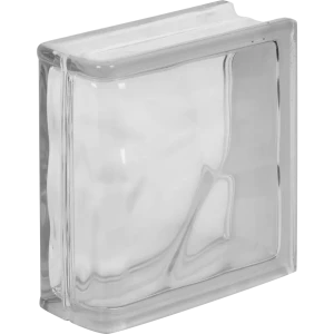 Стеклоблок Богема бесцветный торцевой Волна