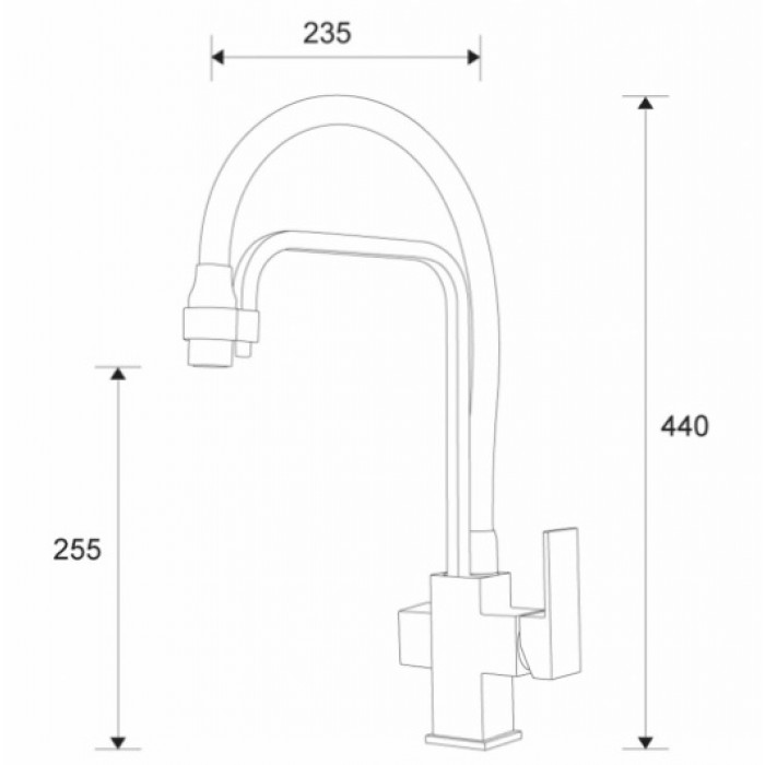 Zorg ZR 341-6 YF Black Смеситель для кухни Zorg 440х235 мм  - Вид №2