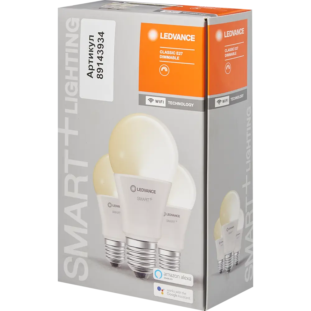 Набор умных ламп светодиодных Wi-Fi Osram Smart Plus E27 220-240 В 9.5 Вт груша матовая 1055 лм теплый белый свет 3 шт 89143934 STLM-2077599 LEDVANCE  - Вид №4