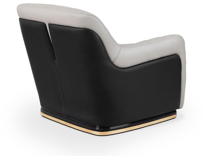 LUXXU Стеганое кожаное кресло с подлокотниками Charla sun-id-1381779 - Вид №3