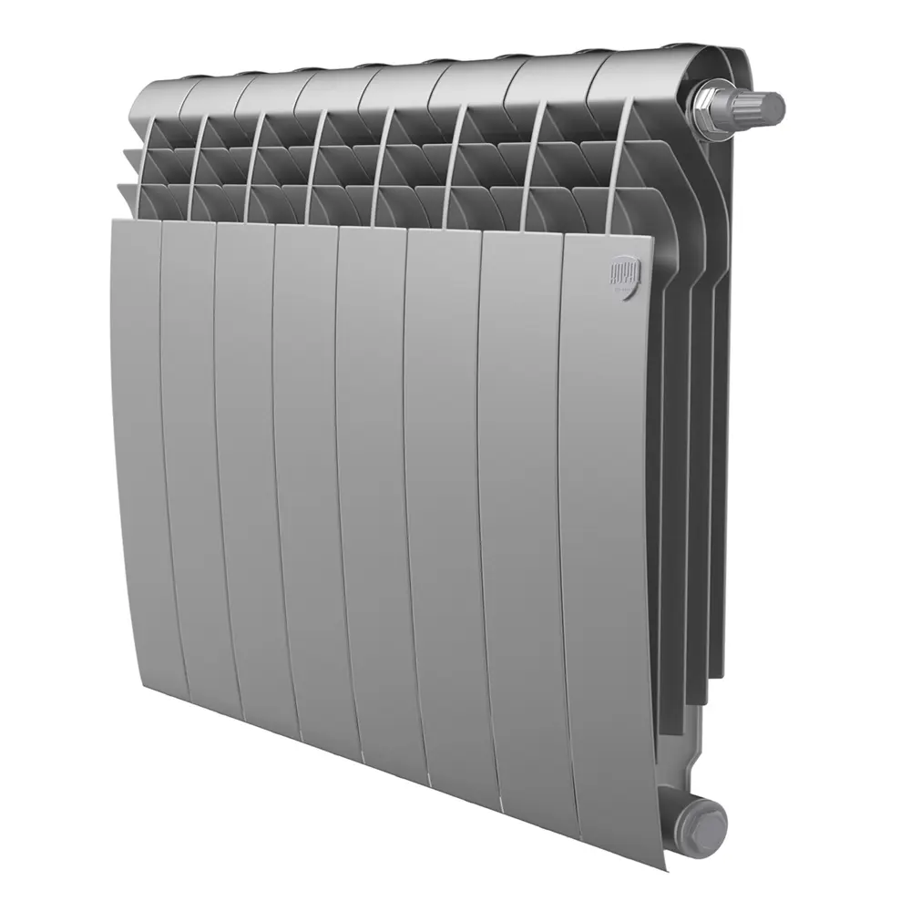 Радиатор секционный Royal Thermo Biliner 500/87 8 секций нижнее подключение биметалл серый Отсутствует STLM-2180442
