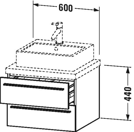 XL541508585 Тумбочка для консоли X-Large #XL5415 600 x 548 мм Белый глянцевый лак Duravit - Вид №1