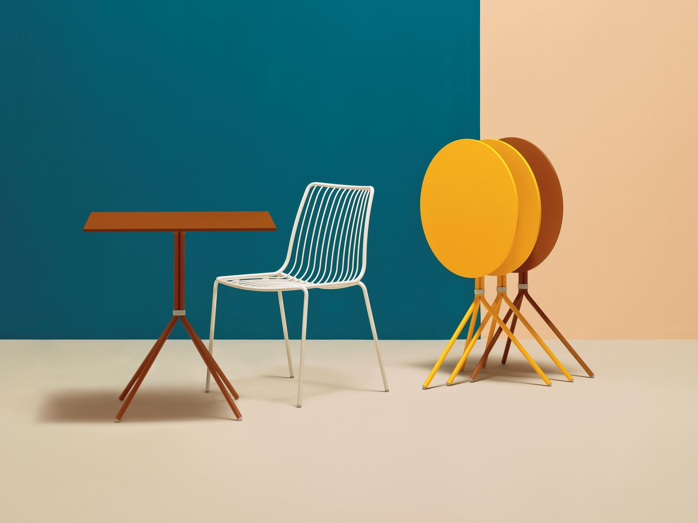 Высокий металлический садовый стул с подставкой для ног Pedrali ARCH-00027307 - Вид №9