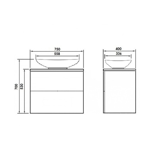 Orange Ot-75TuSTONE+G60 Тумба подвесная Otto c раковиной Гамма 600 Хром sun-id-1517171 - Вид №2