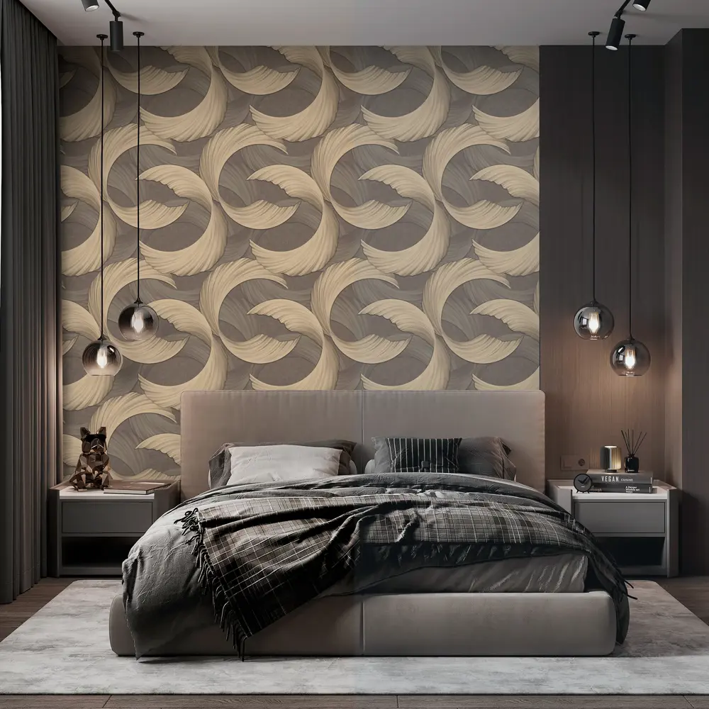 Обои флизелиновые Wallsecret Hypnotic графитовые 1.06 м 8962-26 89389726 STLM-2133316 - Вид №5