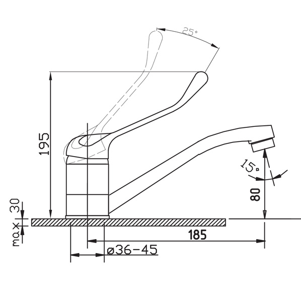 40-02/X SPECIAL  Смеситель для умывальника  ARGO kran 4002xspecial - Вид №1
