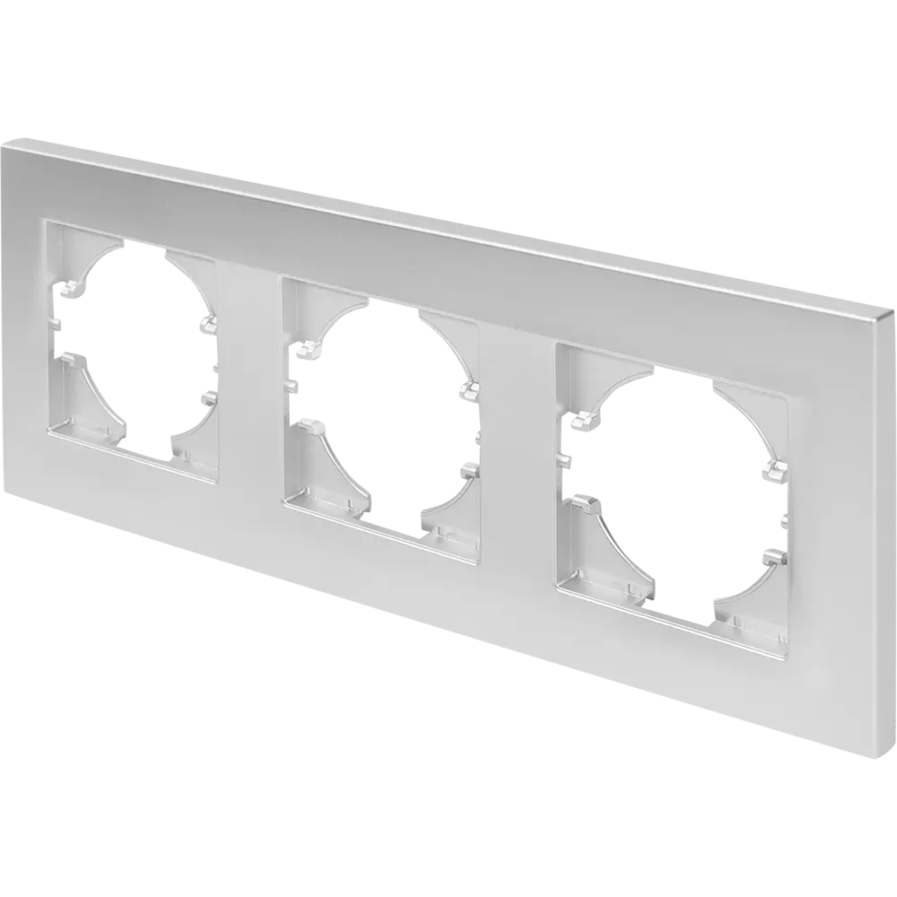 Рамка GUSI Electric City на 3 розетки серебристая 84695718 Ugra STLM-0053814 - Вид №1