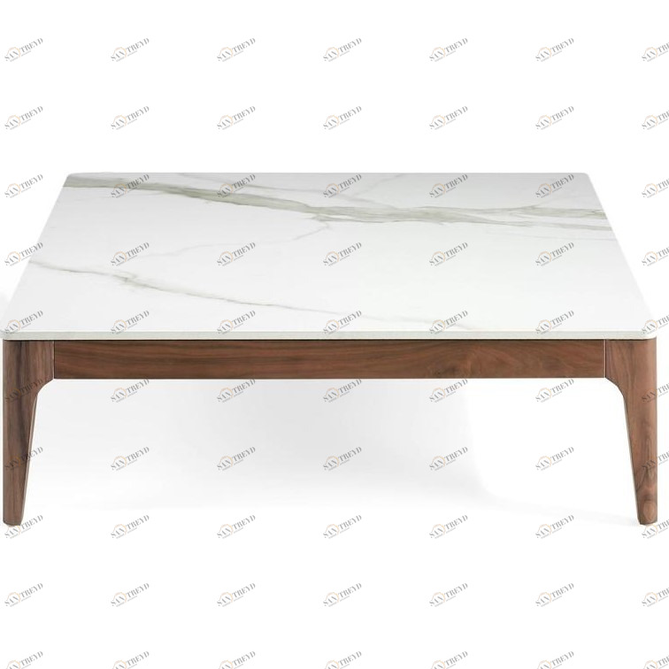 Журнальный столик квадратный с белым мраморным топом 100 см CT795 от Angel Cerda ANGEL CERDA  241788 Белый 