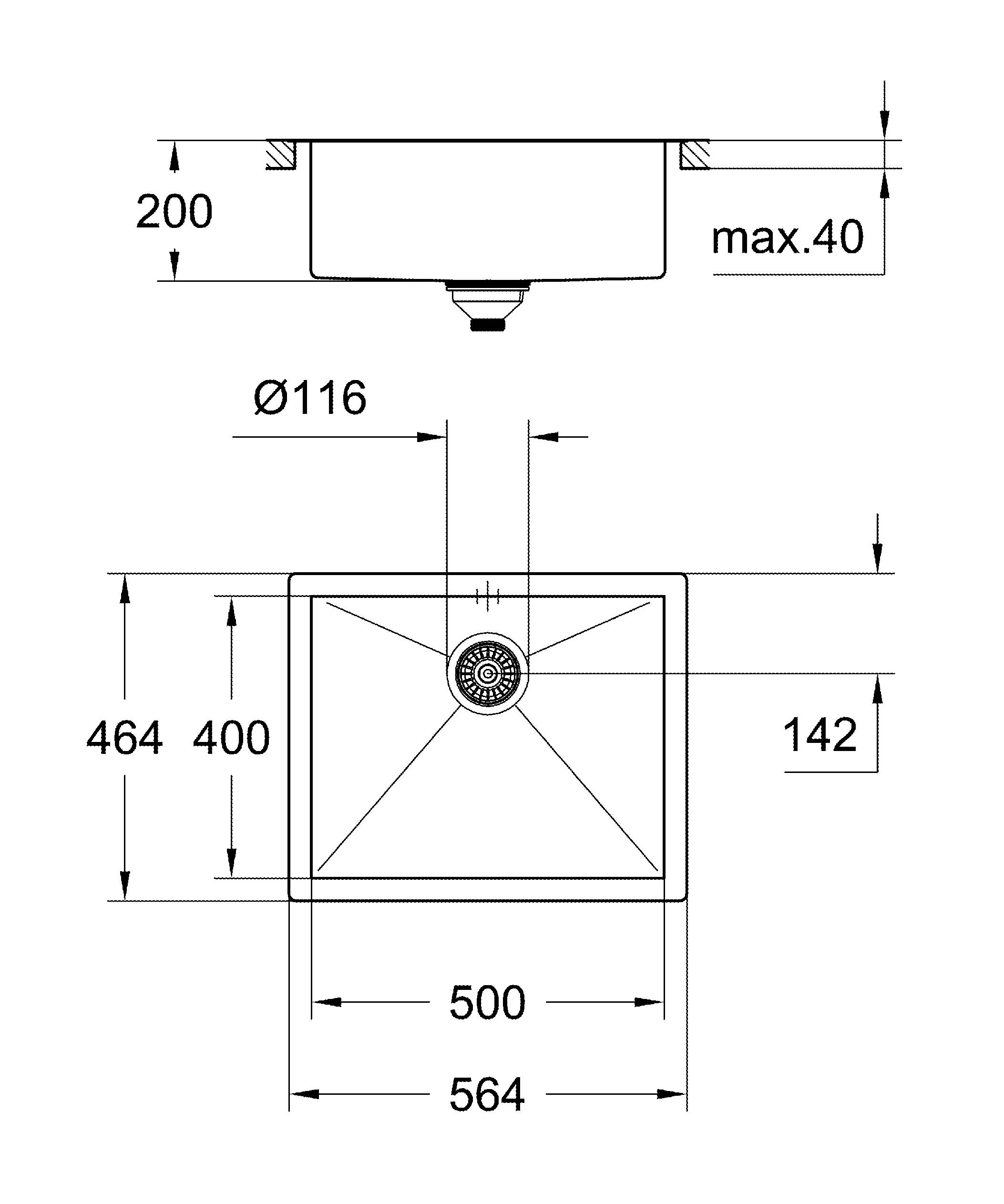 31579SD0 Мойка кухонная прямоугольная Grohe  - Вид №1