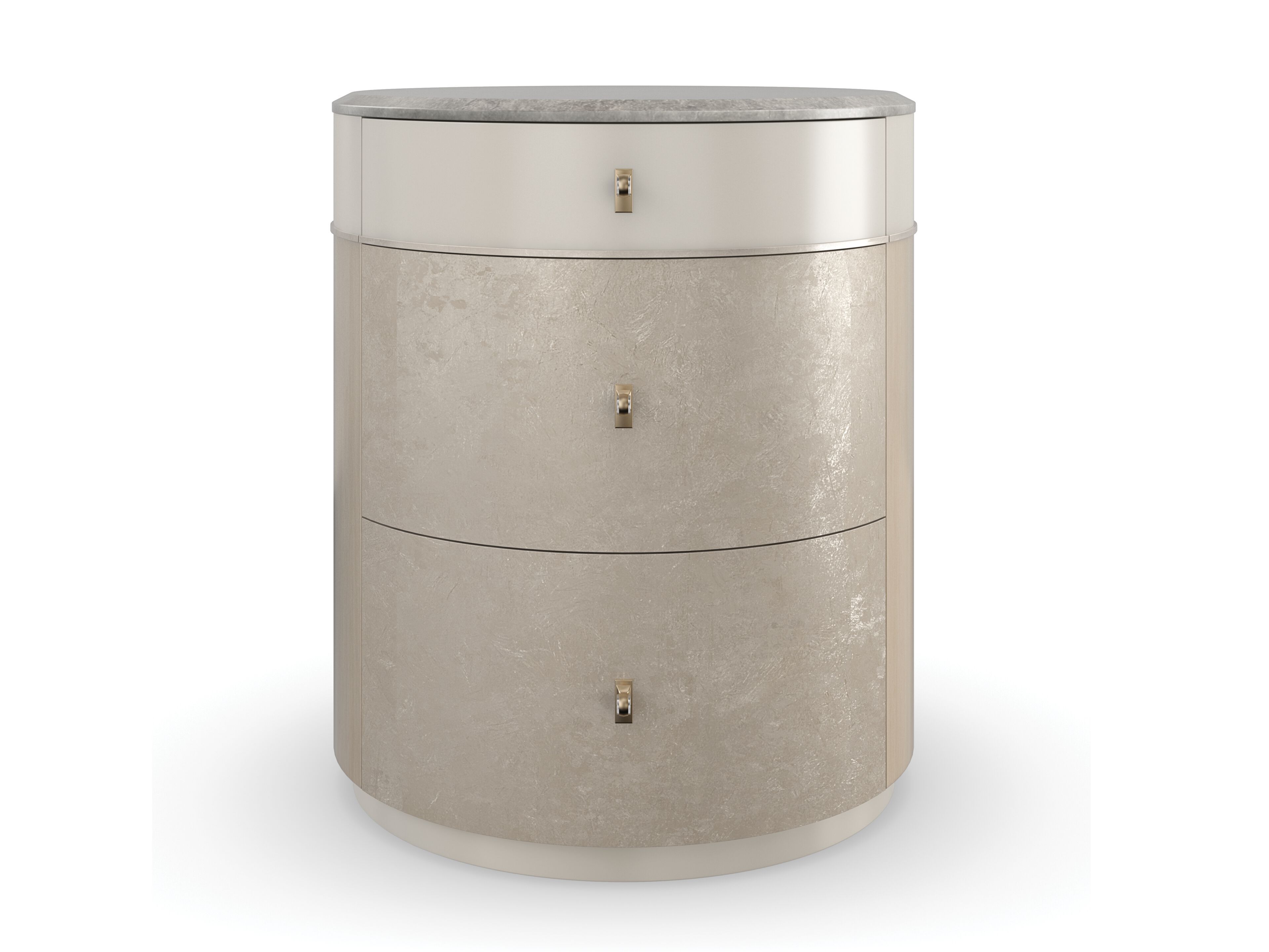 Круглая мраморная тумбочка с ящиками Caracole HANG AROUND ARCH-00101797