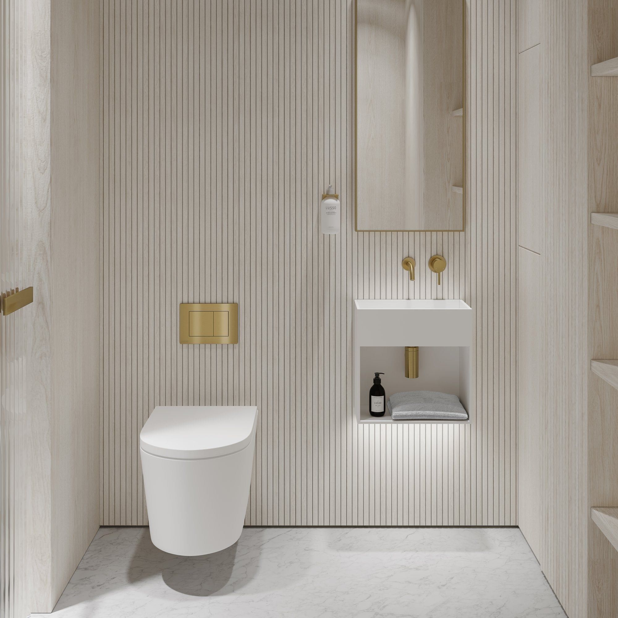 Прямоугольный одиночный подвесной умывальник из смолы LUSSO BLOK ARCH-00136938 - Вид №1