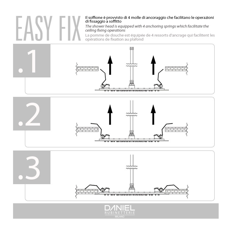 SSA579EFCM34 Потолочная душевая лейка DANIEL RUBINETTERIE Tokyo - Вид №1