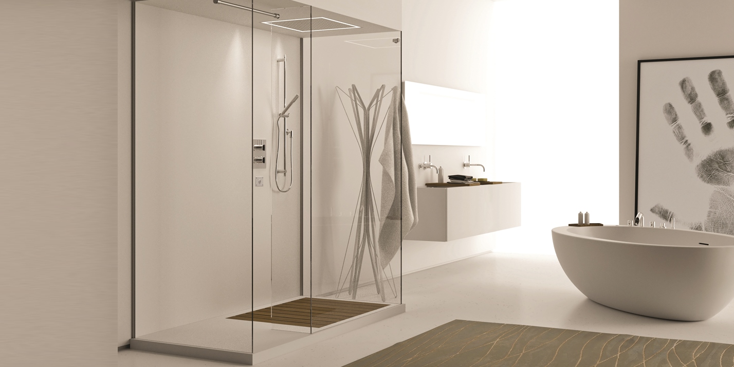 Moma Design Душевая лейка с доп.опциями Luce-Led SQUARE 500 LED RAIN SHOWER белая Shower Wall SQSH0355OPTIONALLUCELED - Вид №1