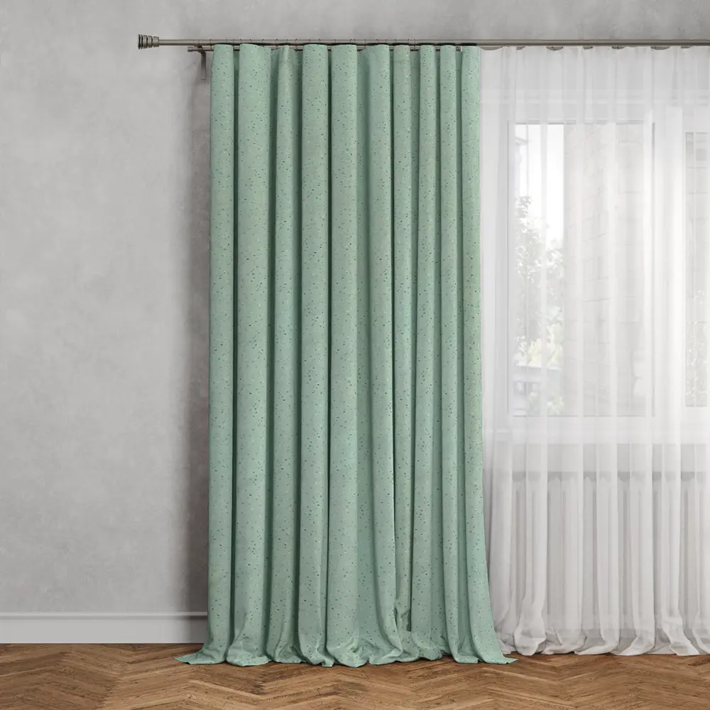 WITERRA Штора на ленте «Камни» — элегантность неоклассики в голубых тонах 89231445 STLM-1530670