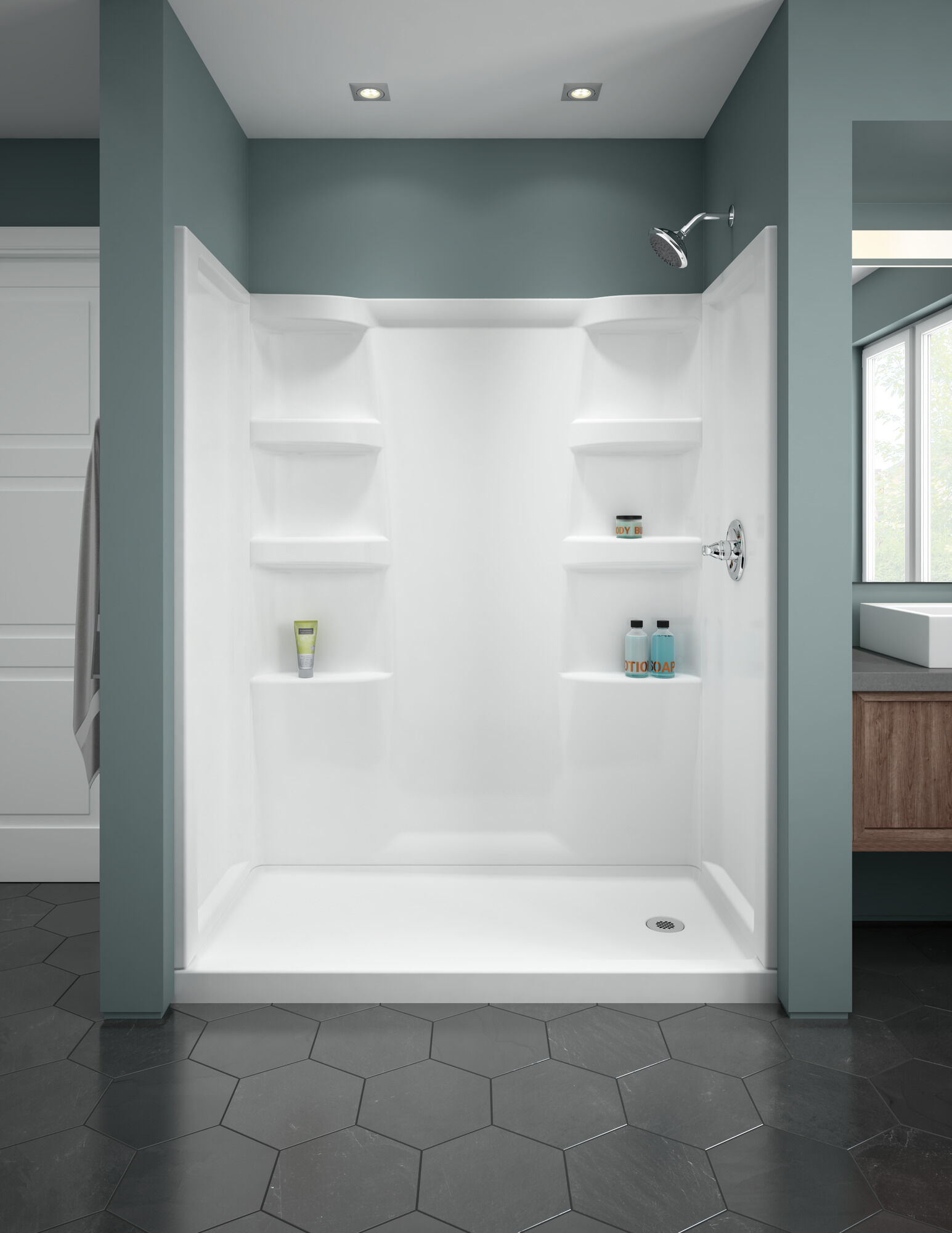 144984-BN Ванна и душ Monitor® серии 14 Delta Faucet Porter Матовый никель - Вид №3