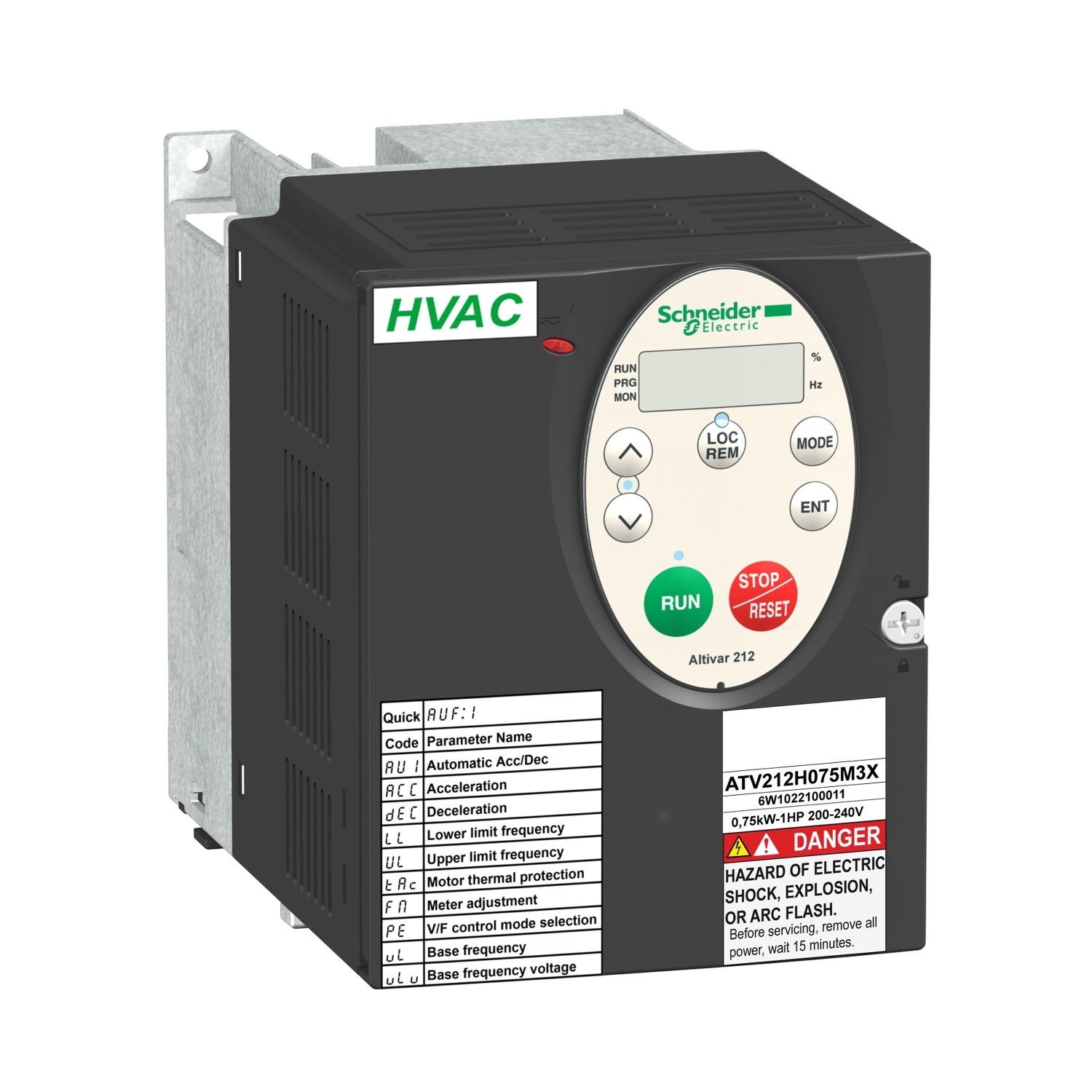 ATV212H075M3X ПРЕОБР ЧАСТОТЫ ATV212 0,75 КВТ 240В IP21 Schneider Electric ПЧ 0-90кВт Altivar Process/212/340/61/71 