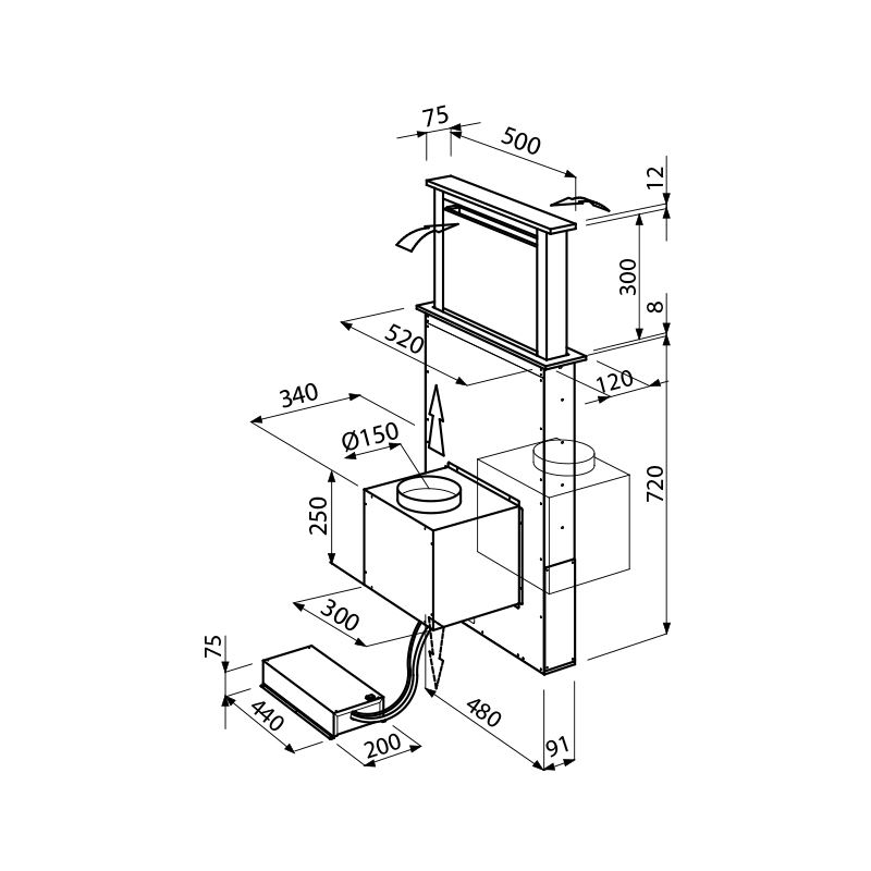 2451000 Вытяжка S4000 Domino Ghost 2451000 Fosterspa  - Вид №1