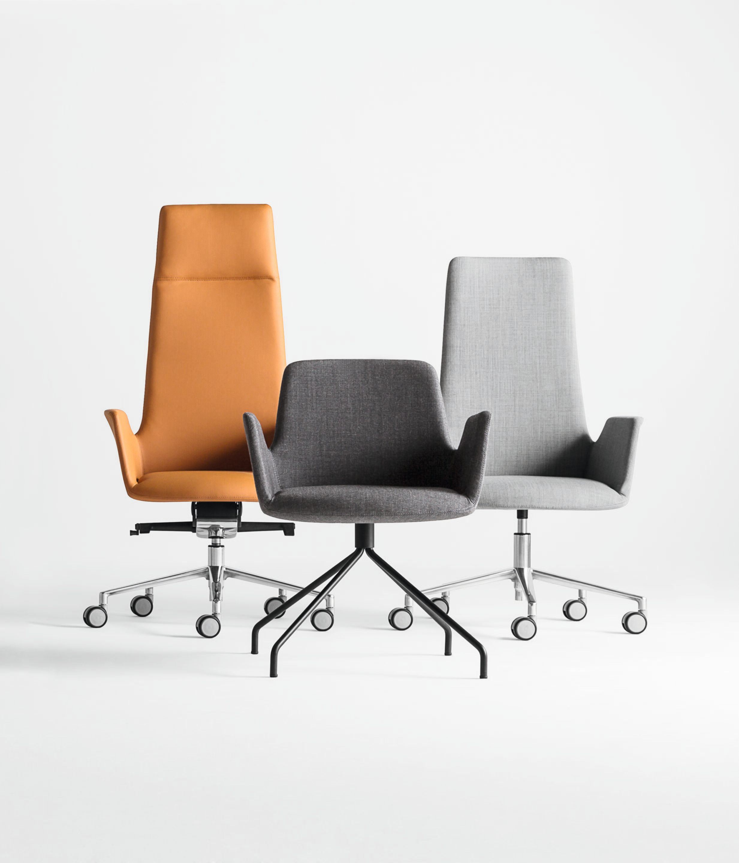 Кожаное вращающееся офисное кресло с низкой спинкой INCLASS Altea ARCH-00027866 - Вид №2