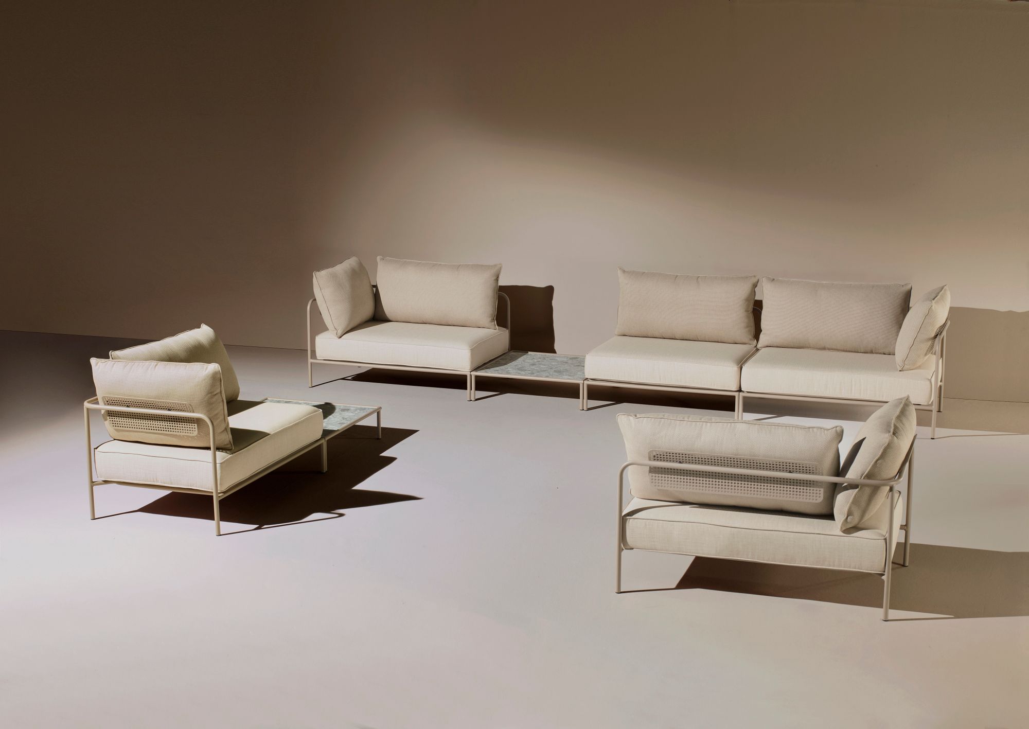 Угловой модульный садовый диван из акриловой ткани S-CAB лоскут ARCH-00069994 - Вид №5