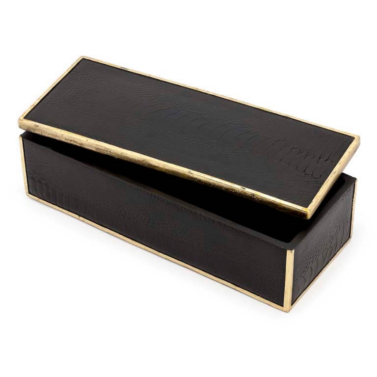 600615-90 ABHIKA КОРОБКА CROCO SKIN BIG BLACK  - Вид №1