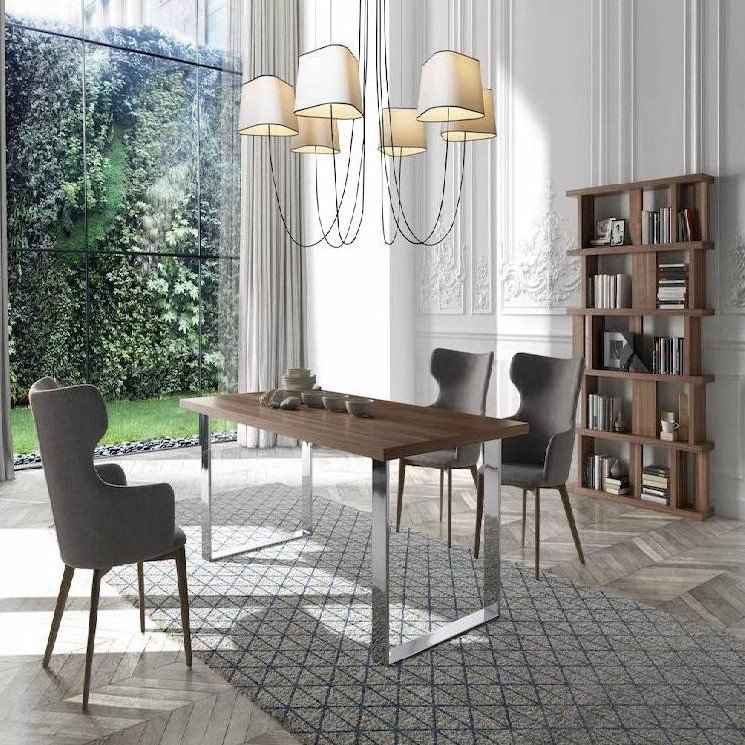 Обеденный стол деревянный с металлическими ножками 200 см GOB-N5453/200 от Angel Cerda ANGEL CERDA  150014 Орех;коричневый  - Вид №1