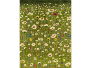 Шерстяной прямоугольный цветочный ковер