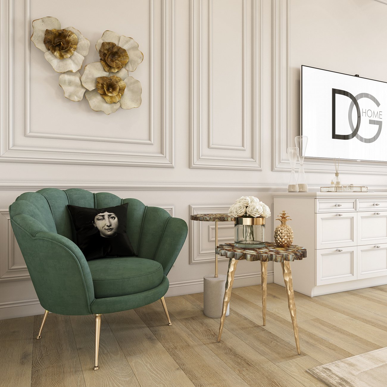 Кресло круглое бордовое с фигурной спинкой Trapezium от Eichholtz EICHHOLTZ ДИЗАЙНЕРСКИЕ 247937 Бордовый  - Вид №5