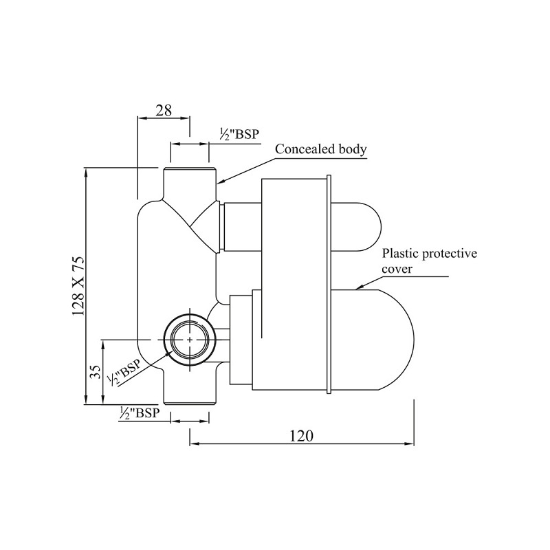 ALD-CHR-065 Встраиваемая часть смесителя Jaquar Allied Santreyd  - Вид №1