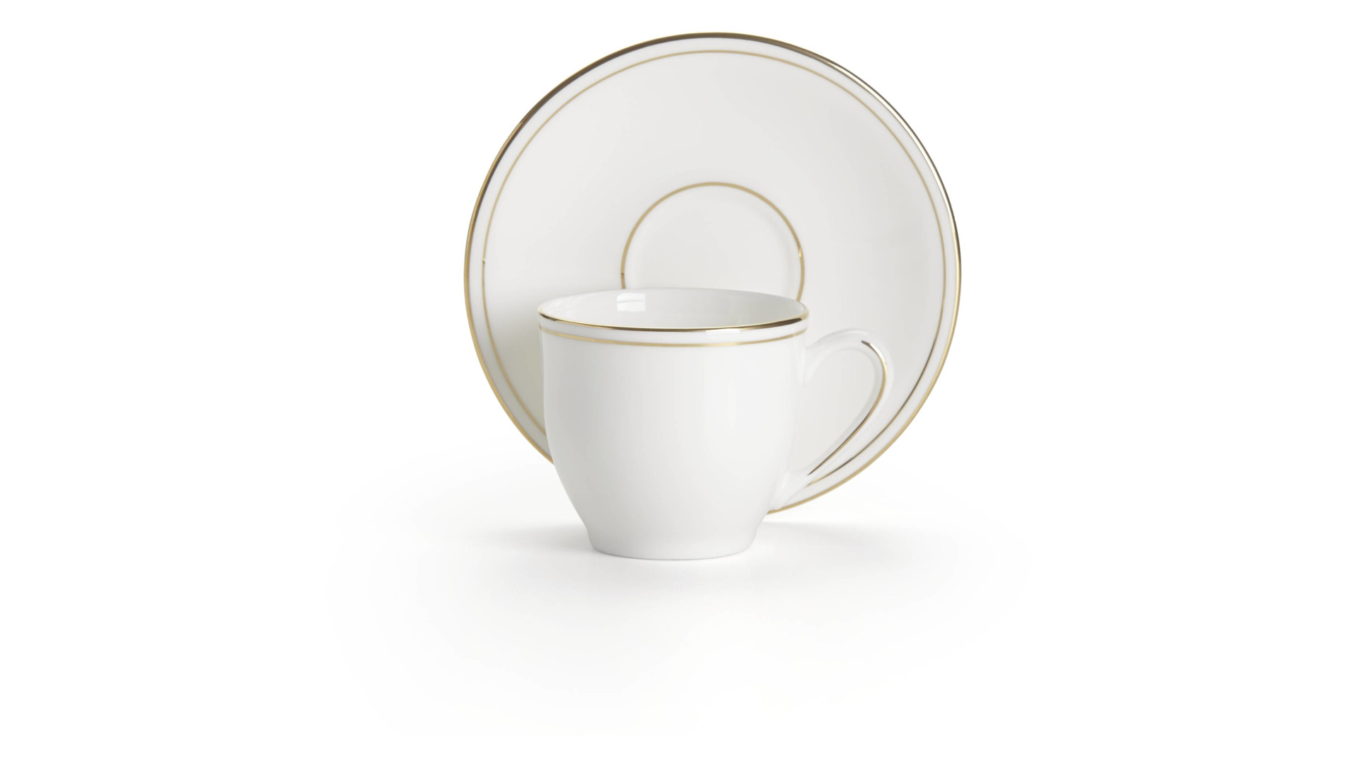 10665763 Lenox Набор из 2 чашек для эспрессо с блюдцами Lenox "Федеральный,золотой кант" 90мл Фарфор костяной  - Вид №1