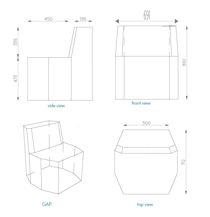 Модульная скамья из пены QM со спинкой Quinze & Milan Gap ARCH-00103317 - Вид №4