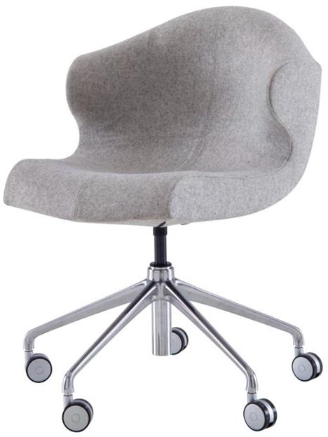 Ligne Roset Поворотное офисное кресло из ткани с 5 спицами на колесиках Alster 10260120 - Вид №1