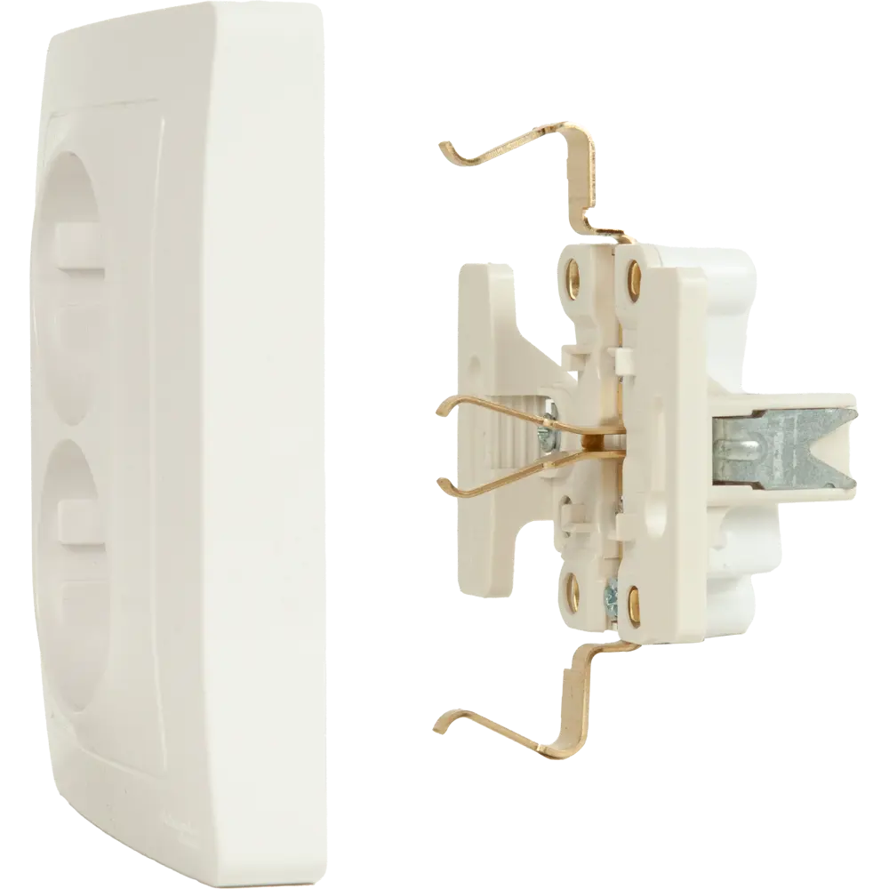 Розетка двойная встраиваемая Systeme Electric Blanca с заземлением со шторками цвет белый STLM-2043664 - Вид №4