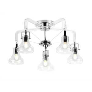 Люстра потолочная Rivoli Scomparsa S5 CR, 5 ламп, 15 м², цвет хром/прозрачный
