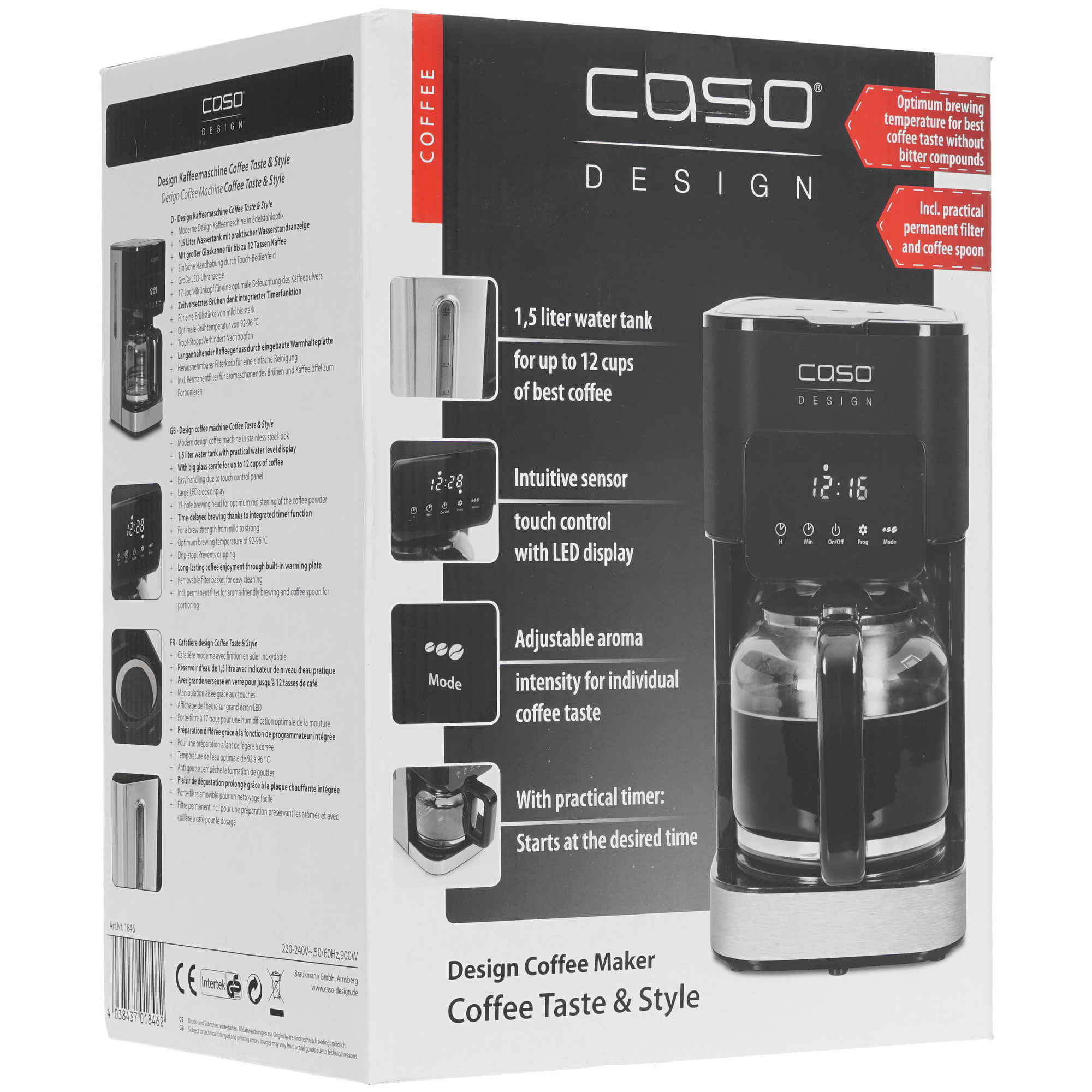 8195373 Кофеварка капельная CASO Coffee Taste & Style серебристый STDN-0021419 - Вид №7