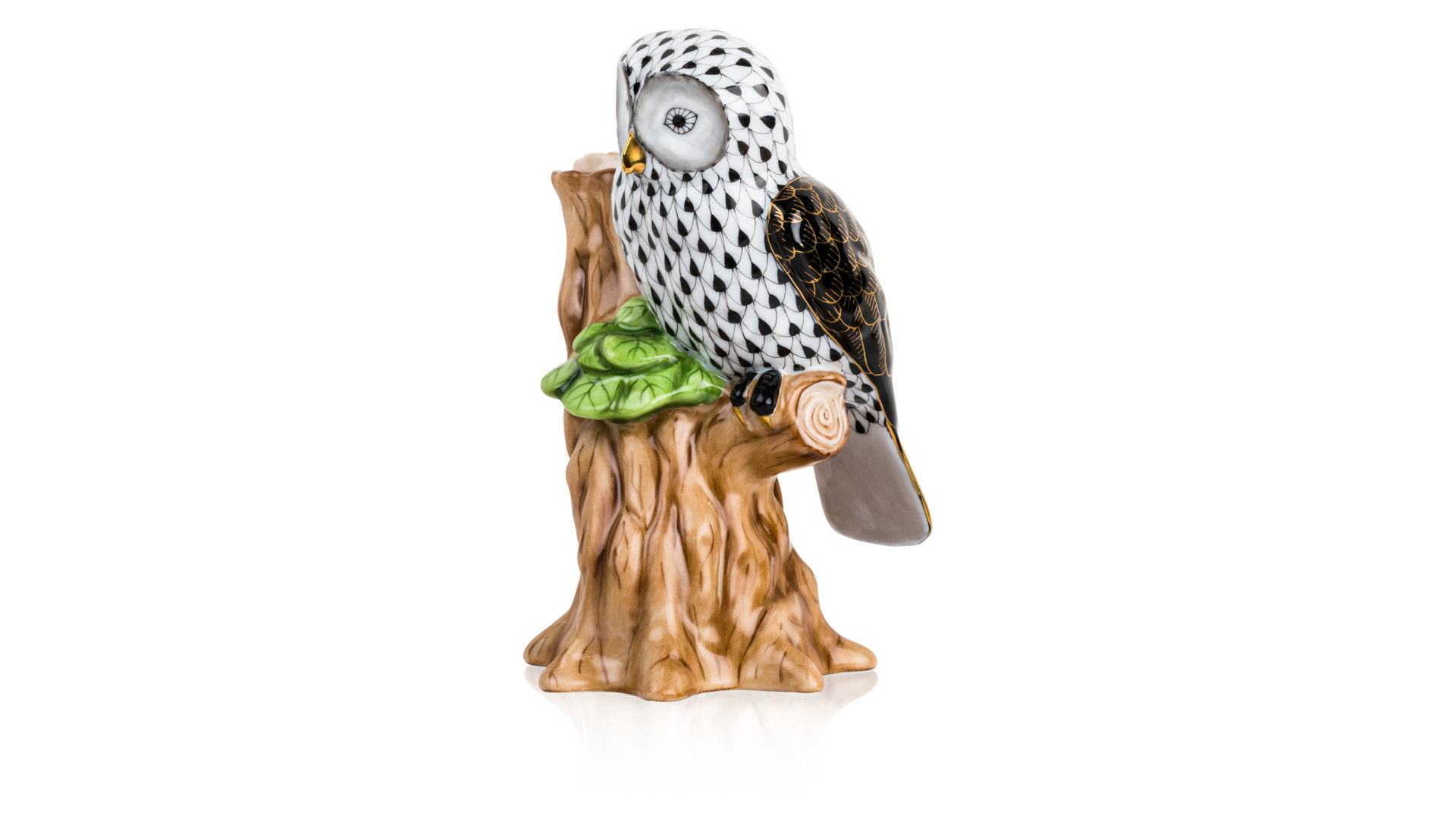 10647906 Herend Фигурка Herend "Сова на ветке" 14см Фарфор, Керамика  - Вид №1