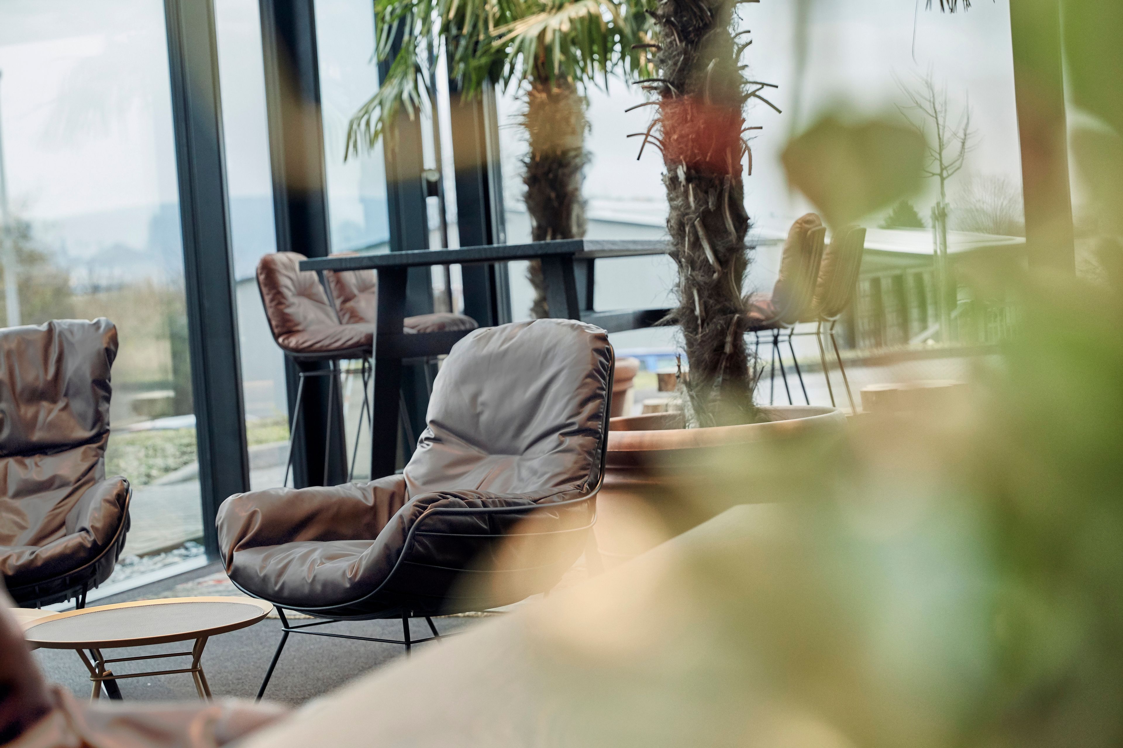 Кожаное кресло-качалка с подлокотниками Freifrau Leyasol ARCH-00034266 - Вид №2