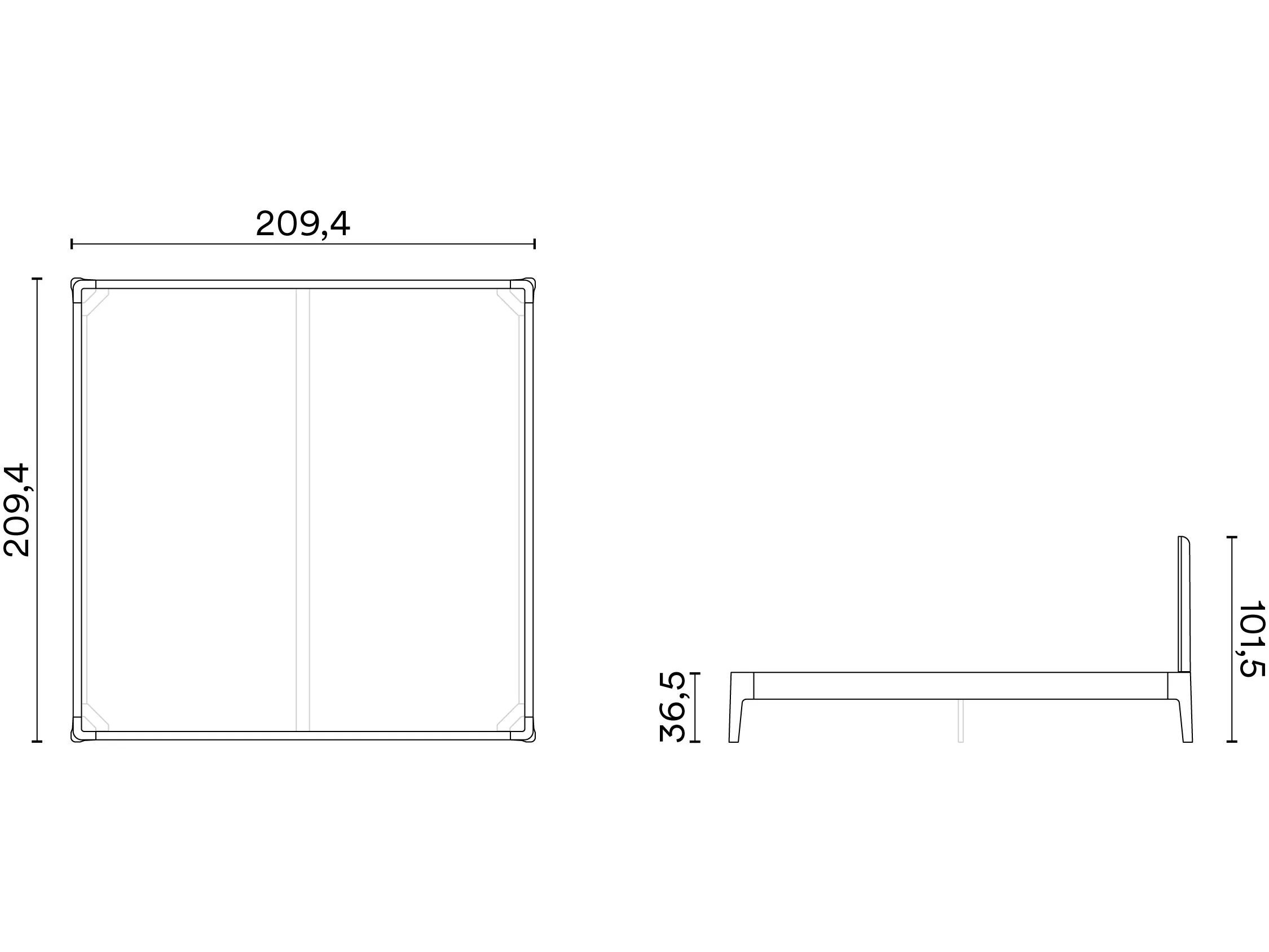 Деревянная двуспальная кровать Noah Living белье ARCH-00081699 - Вид №14
