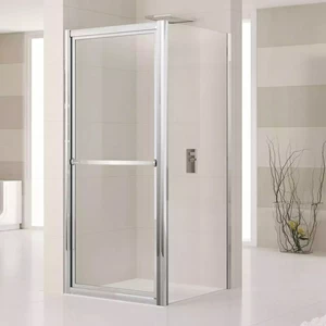 Душевой уголок 90x90 LUNES O+F Novellini LUNES с серебристым профилем