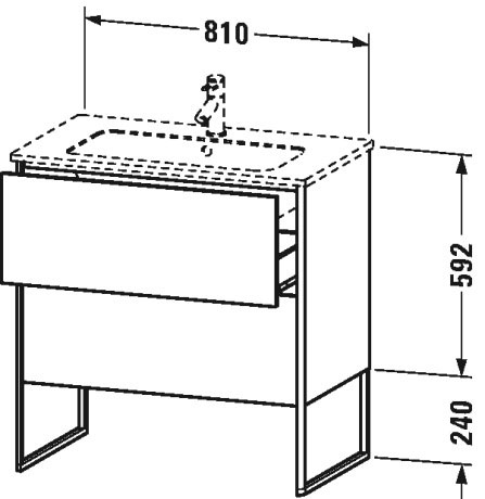 XS444603939 XSquare Тумбочка напольная Скандинавский белый шелковисто-матовый лак Duravit - Вид №1