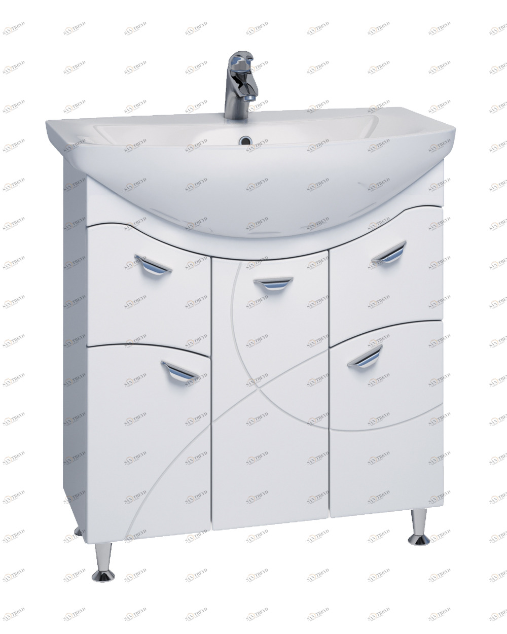 Тумба с раковиной Faina 800 (Балтика)800⨉300⨉830 мм белый Santreyd sun-id-665339