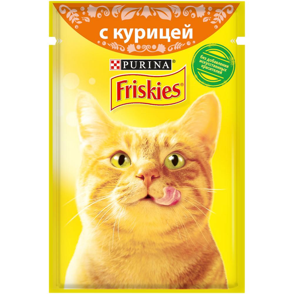 ПР0032271 Корм для кошек с курицей в подливе, пауч 85 г Friskies 