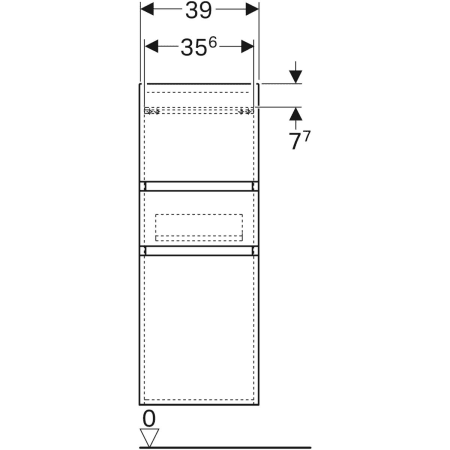 869031000 Шкафчик средней высоты Geberit Renova Plan с двумя дверями и одним выдвижным ящиком Geberit  - Вид №3